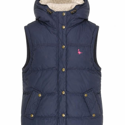 Jack Wills Womens Blue Puffer Hooded Waistcoat Size 12