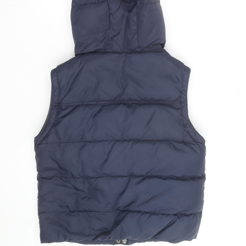 Jack Wills Womens Blue Puffer Hooded Waistcoat Size 12