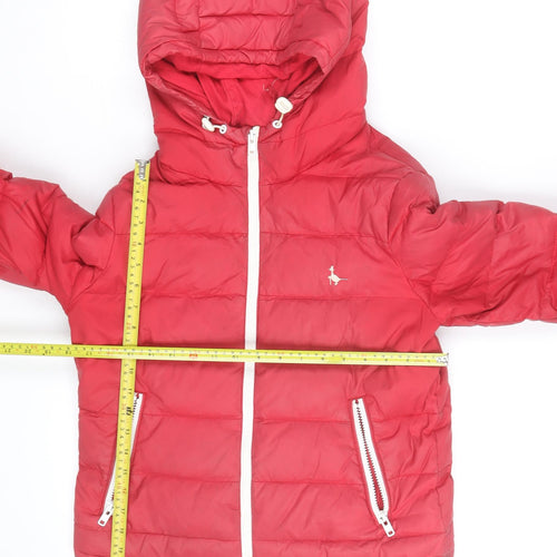 Jack Wills Womens Red Puffer Jacket Hooded UK 10 Winter Casual