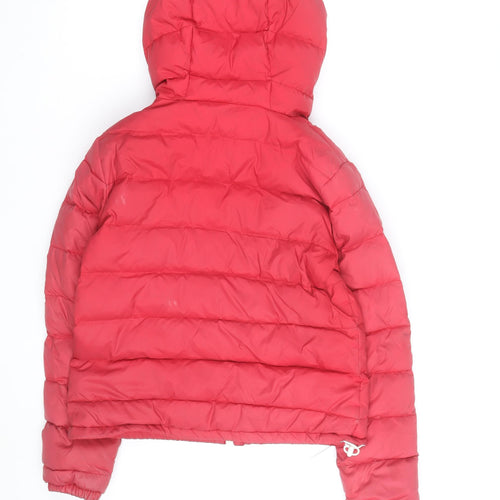 Jack Wills Womens Red Puffer Jacket Hooded UK 10 Winter Casual