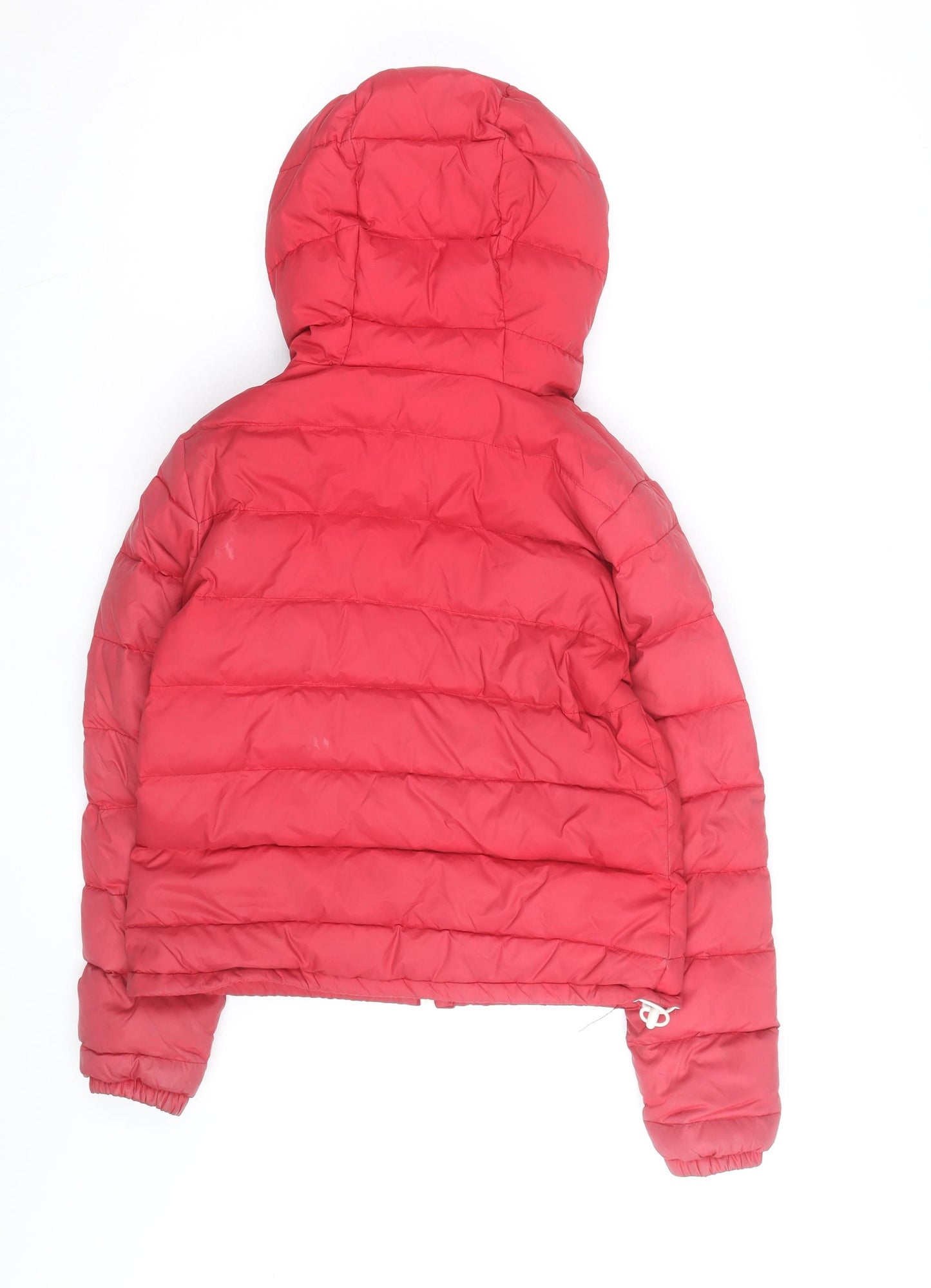 Jack Wills Womens Red Puffer Jacket Hooded UK 10 Winter Casual