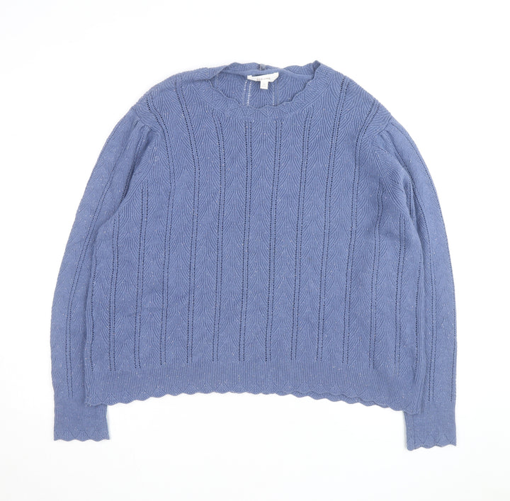 Marks and Spencer Women’s Blue Knit Crew Neck Jumper Size 12