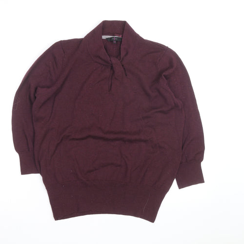 Jasper Conran Womens Purple Wool Blend Cowl Neck Jumper Size 18
