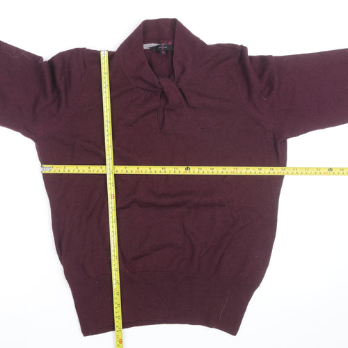Jasper Conran Womens Purple Wool Blend Cowl Neck Jumper Size 18