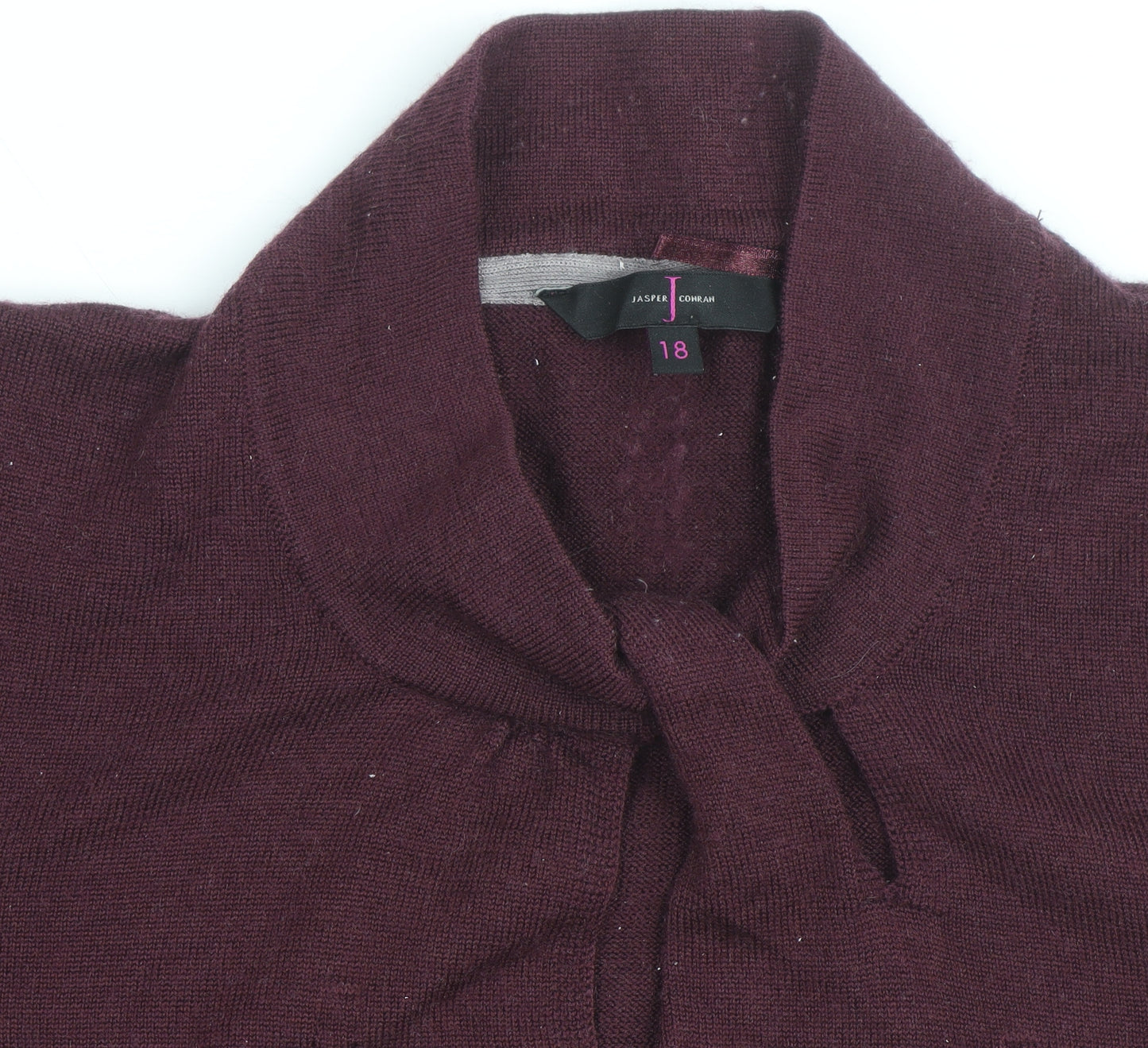 Jasper Conran Womens Purple Wool Blend Cowl Neck Jumper Size 18