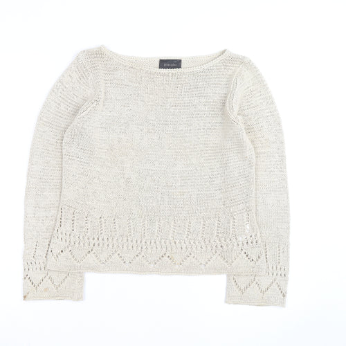 Principles Women’s Ivory Cotton Open-Knit Jumper Size 14