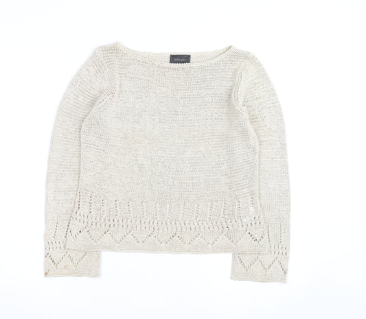 Principles Women’s Ivory Cotton Open-Knit Jumper Size 14