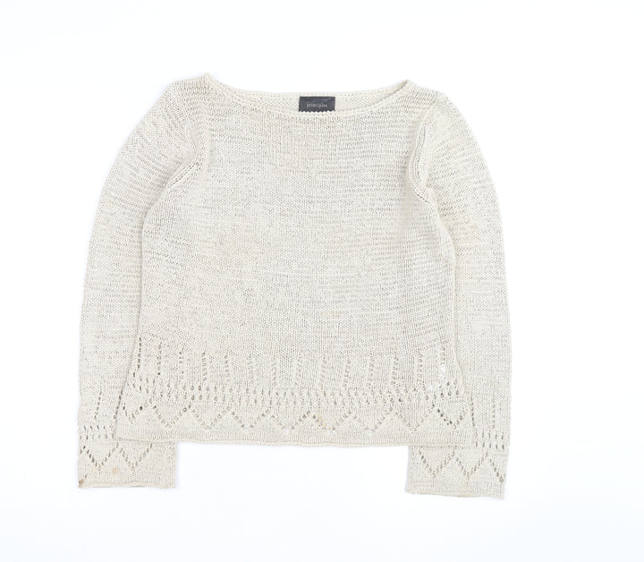 Principles Women’s Ivory Cotton Open-Knit Jumper Size 14