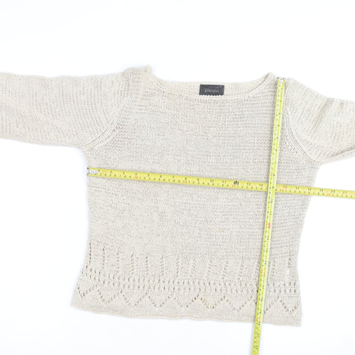 Principles Women’s Ivory Cotton Open-Knit Jumper Size 14