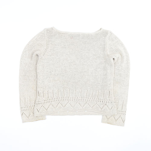 Principles Women’s Ivory Cotton Open-Knit Jumper Size 14