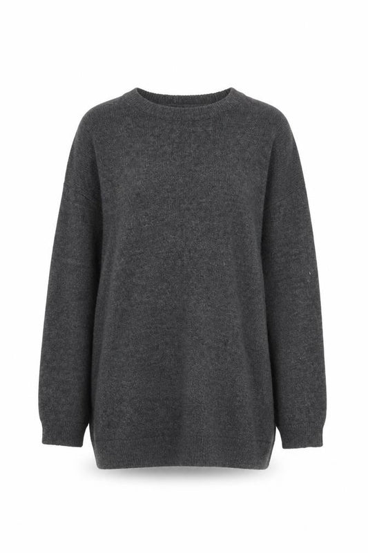 Front view of ASOS Women’s Grey Wool Blend Crew Neck Long Sleeve Jumper, size S