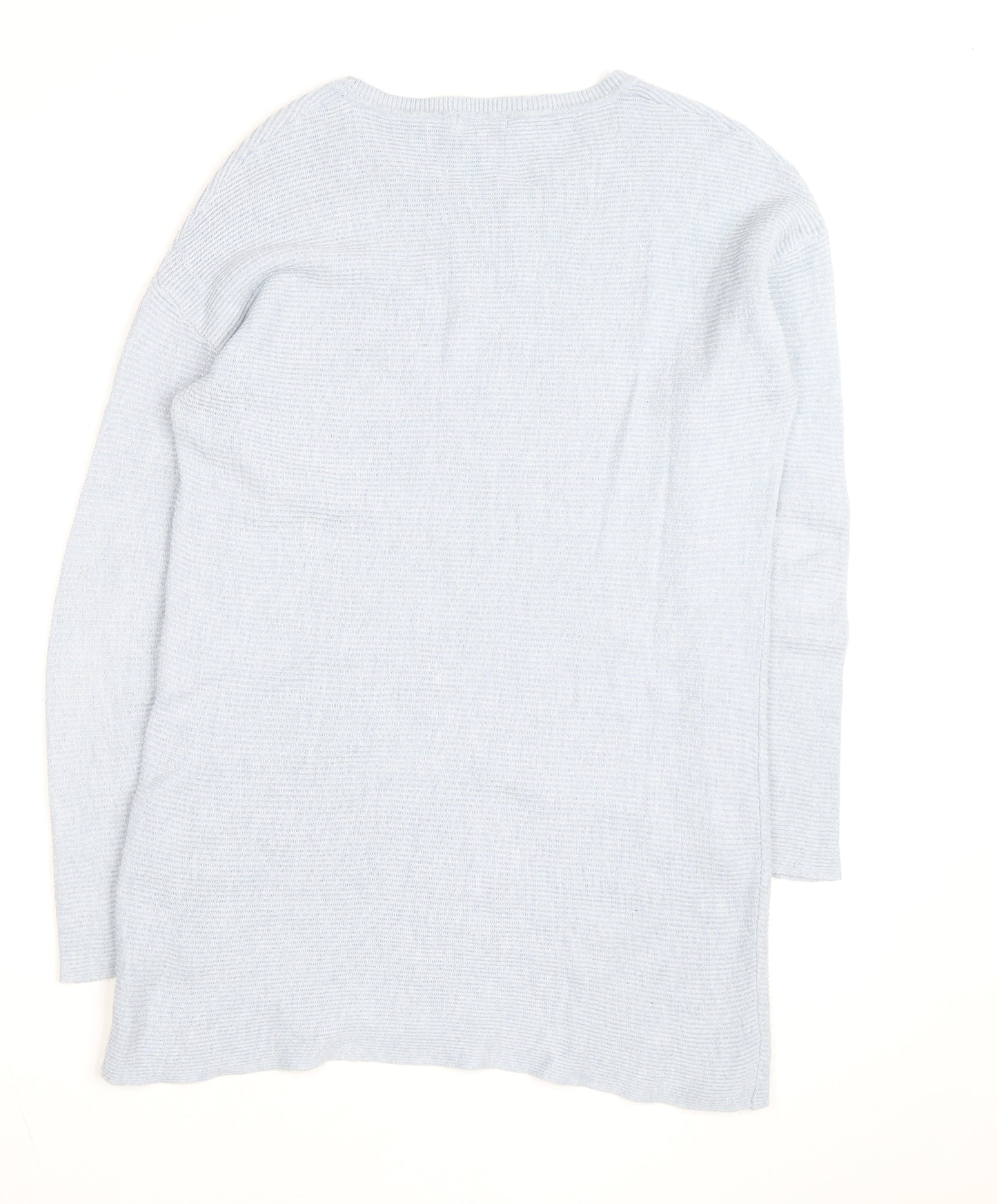 Cotton Traders Women Blue Knit Long Sleeve Shift Dress M
