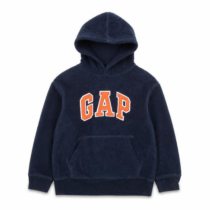 Gap Boys Navy Fleece Pullover Hoodie 6-7 Years Logo Print Warm Winter Top