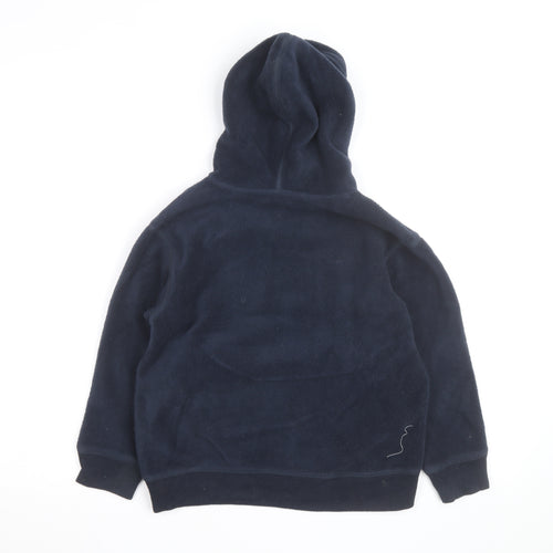 GAP Boys Navy Fleece Pullover Hoodie 6-7 Years Logo Print Warm Winter Top