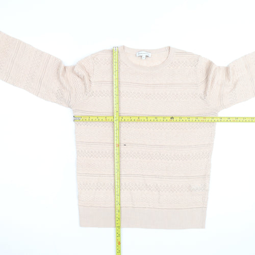 Warehouse Women Beige Cotton Knit Jumper Size 10