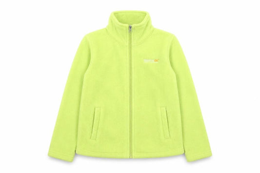 Front view of Regatta boys’ green fleece full zip basic jacket 7-8 years outdoor wear