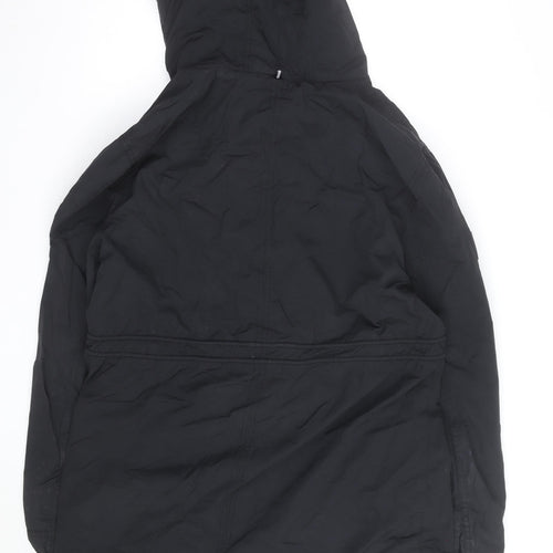 Superdry Mens Black Parka Jacket 2XL Hooded Lined Winter Coat