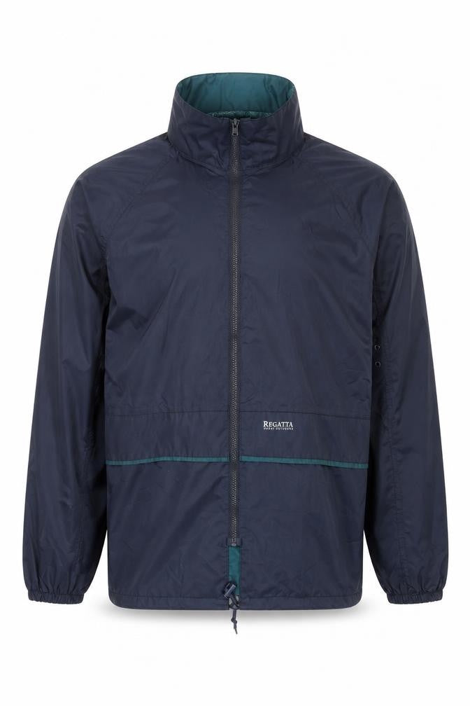 Front view of Regatta Men's Blue Waterproof Windbreaker Jacket, size L