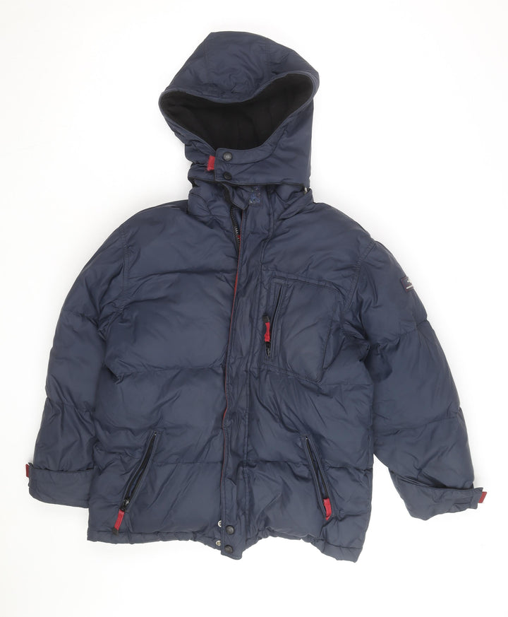 GAP Mens Blue Hooded Puffer Jacket Size L Warm Winter Coat