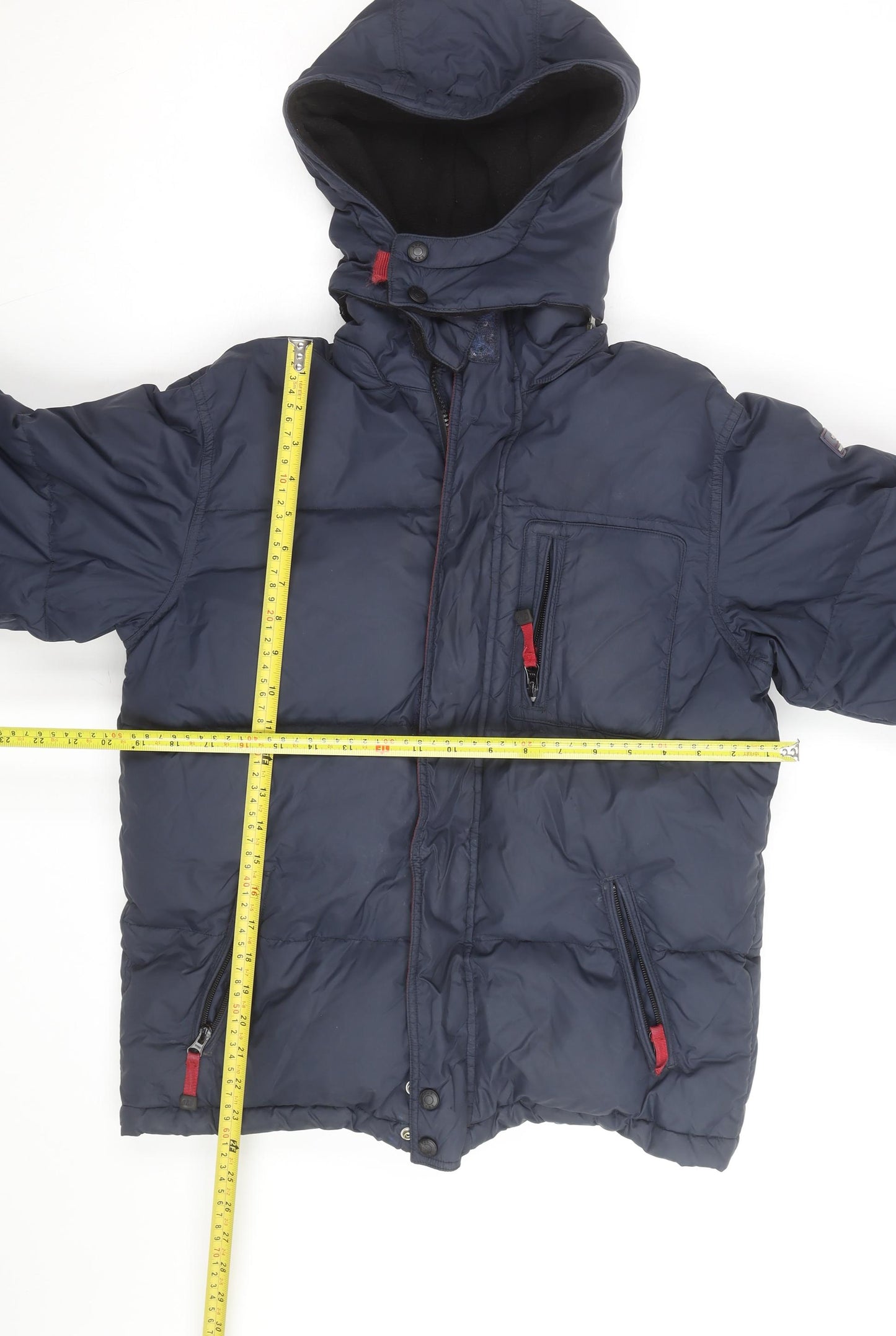 GAP Mens Blue Hooded Puffer Jacket Size L Warm Winter Coat