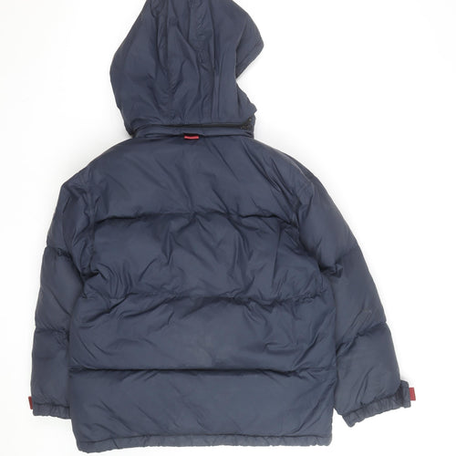 GAP Mens Blue Hooded Puffer Jacket Size L Warm Winter Coat