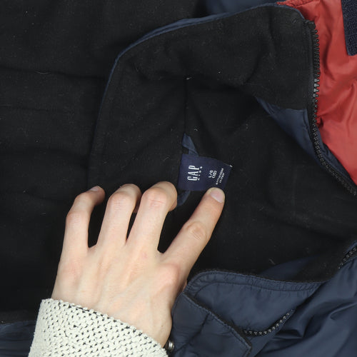 GAP Mens Blue Hooded Puffer Jacket Size L Warm Winter Coat