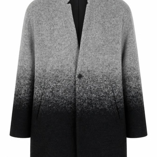 Superdry Men's Grey Ombre Wool Blend Mid-Length Overcoat Size L