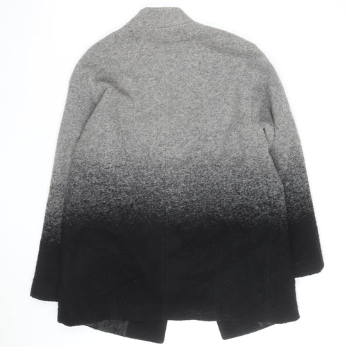 Superdry Men's Grey Ombre Wool Blend Mid-Length Overcoat Size L