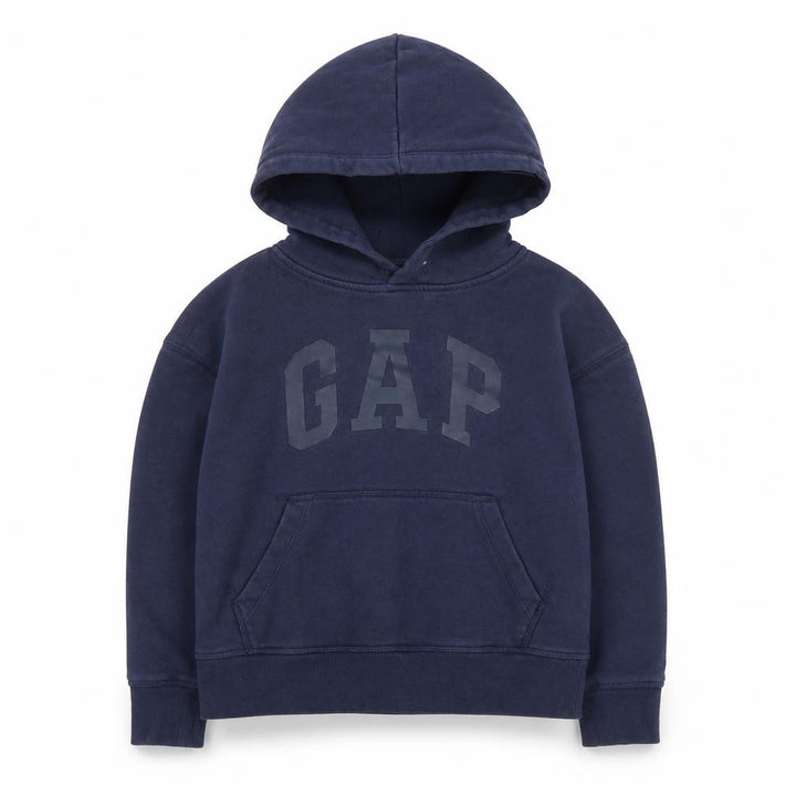 Gap Boys Navy Blue Pullover Hoodie 6-7 Years Cotton Blend Logo Design