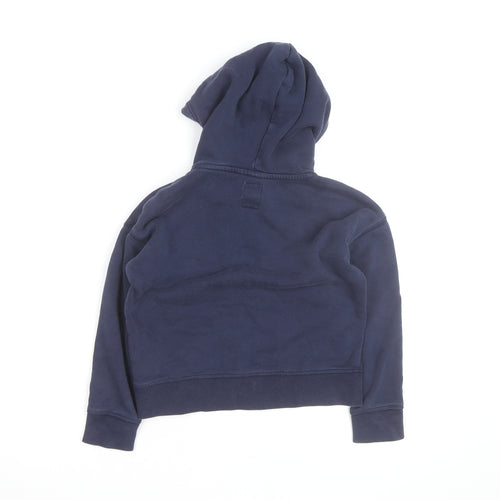 GAP Boys Navy Blue Pullover Hoodie 6-7 Years Cotton Blend Logo Design