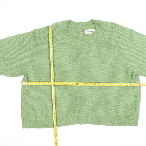 FatFace Women's Green Cotton Knit Button Cardigan Size 18