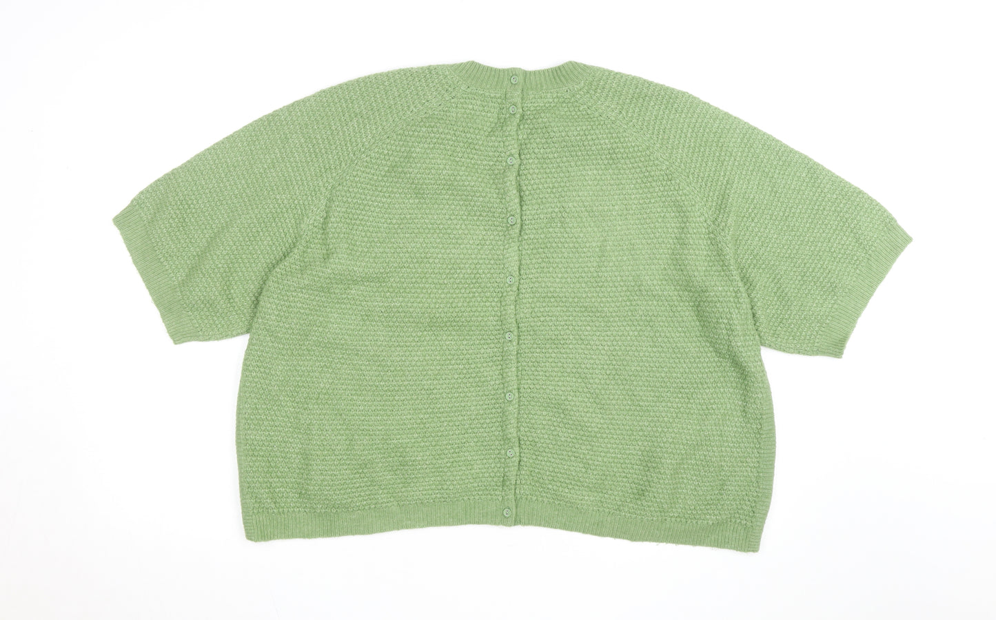 FatFace Women's Green Cotton Knit Button Cardigan Size 18