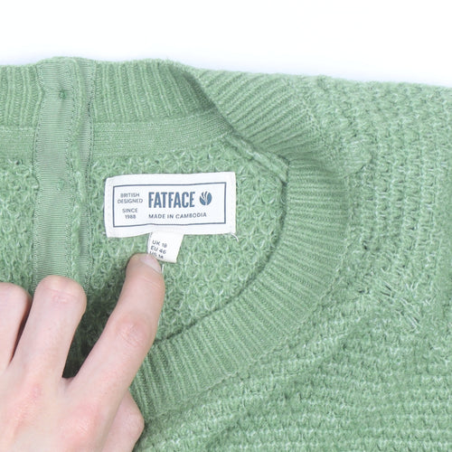 FatFace Women's Green Cotton Knit Button Cardigan Size 18
