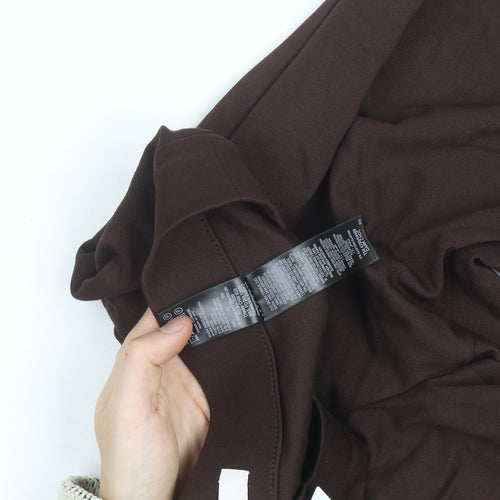Marks and Spencer Women Brown Size 18 Wide-Leg Stretch Jersey Trousers