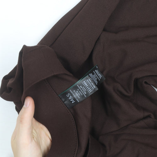 Marks and Spencer Women Brown Size 18 Wide-Leg Stretch Jersey Trousers