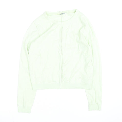 Jigsaw Women's Green Cotton Crew Neck Cardigan Size S