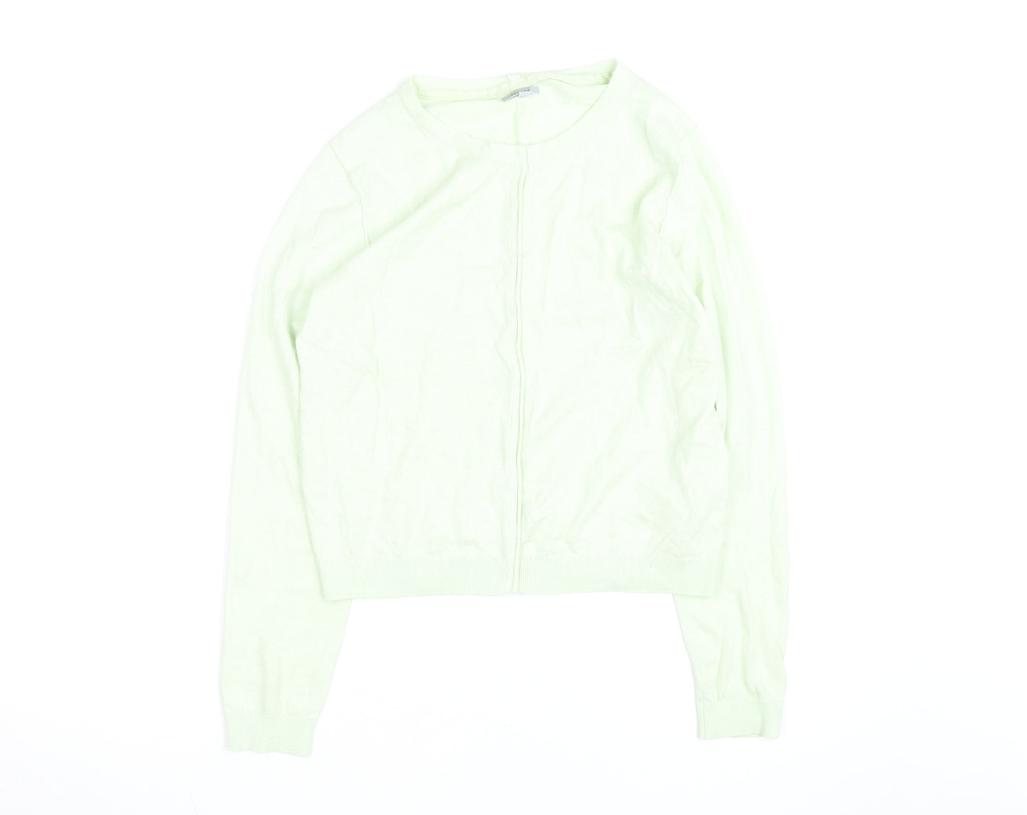 Jigsaw Women's Green Cotton Crew Neck Cardigan Size S