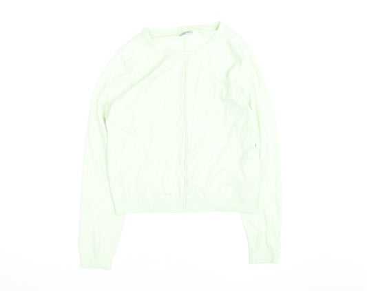 Jigsaw Women's Green Cotton Crew Neck Cardigan Size S