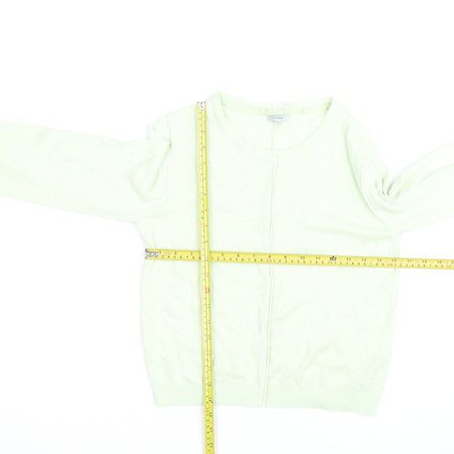 Jigsaw Women's Green Cotton Crew Neck Cardigan Size S