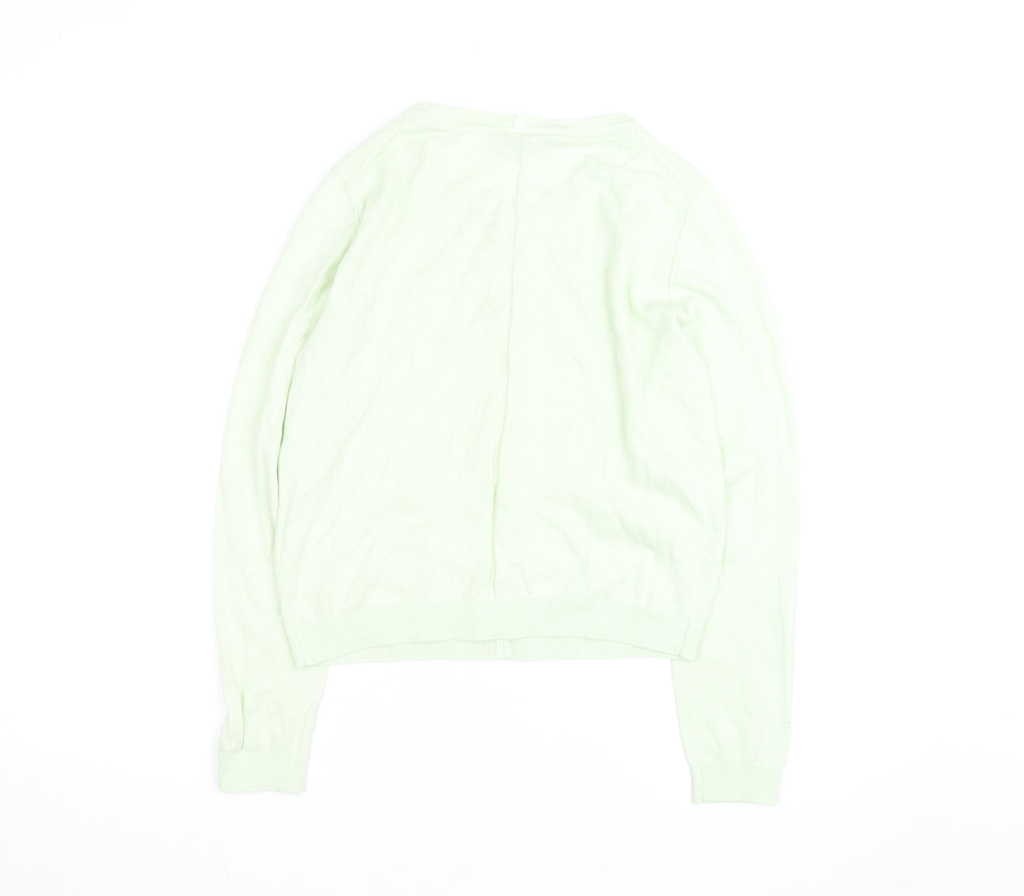 Jigsaw Women's Green Cotton Crew Neck Cardigan Size S