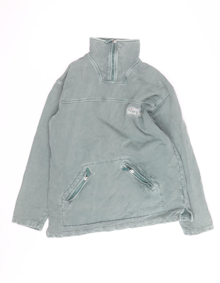 Weird Fish Men’s Green 1/4 Zip Cotton Pullover Sweatshirt M
