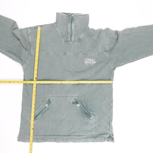 Weird Fish Men’s Green 1/4 Zip Cotton Pullover Sweatshirt M
