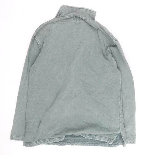 Weird Fish Men’s Green 1/4 Zip Cotton Pullover Sweatshirt M