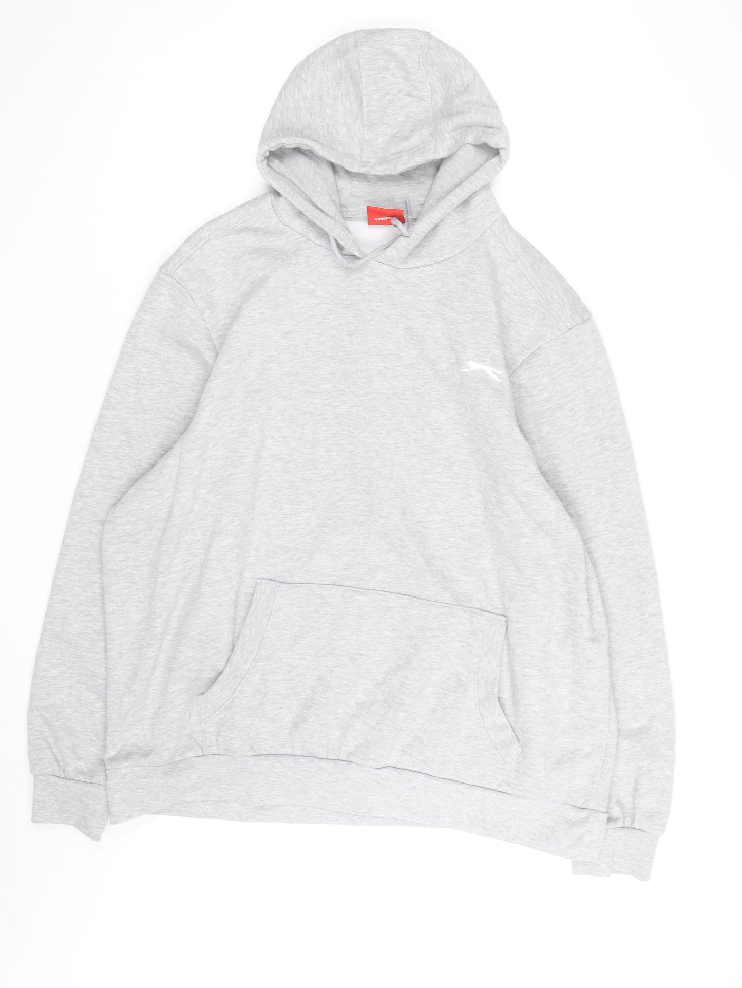 Slazenger Men's Grey 2XL Pullover Hoodie with Logo and Pocket