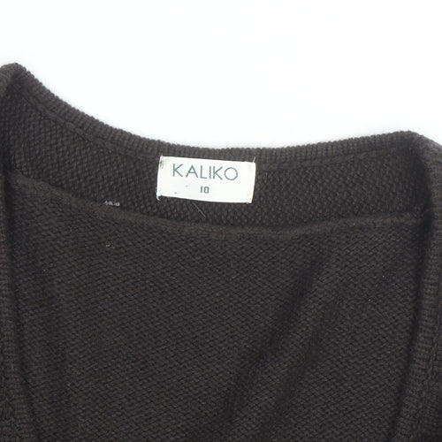 Kaliko Women's Brown Wool Blend Long Sleeve V-Neck Cardigan Size 10