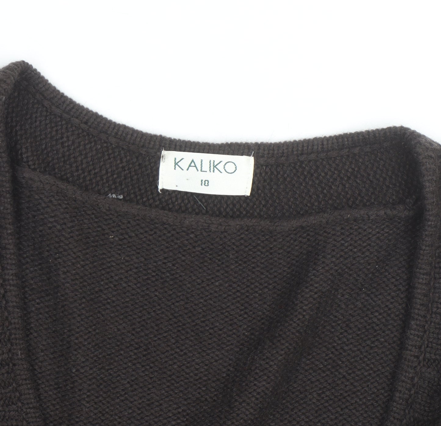 Kaliko Women's Brown Wool Blend Long Sleeve V-Neck Cardigan Size 10