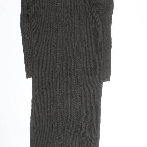 Michael Kors Women Green Knit Jumper Midi Dress Size M
