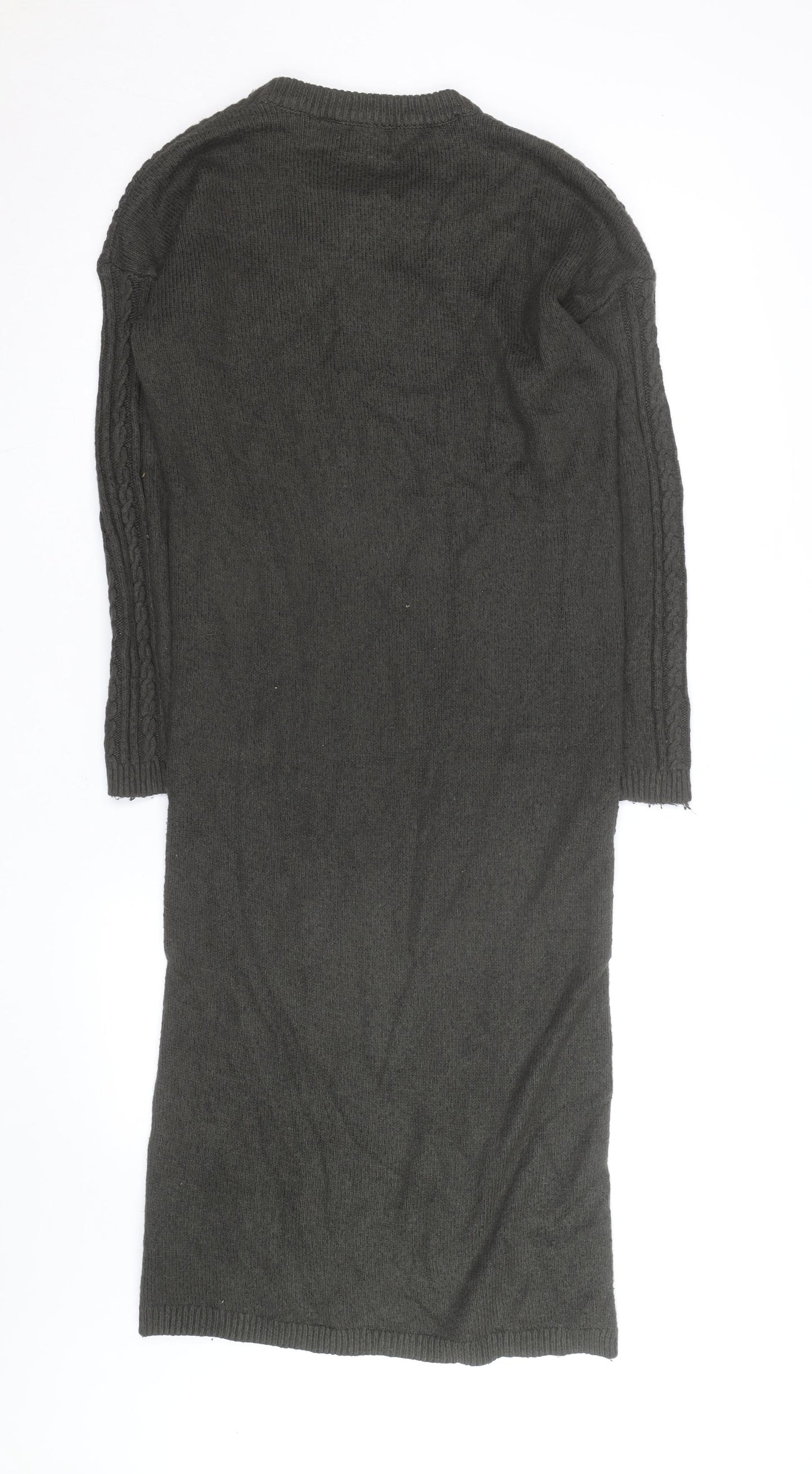 Michael Kors Women Green Knit Jumper Midi Dress Size M