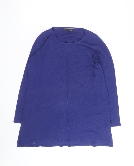 Marks and Spencer Women Blue Cashmere Jumper Size 14 Regular Fit