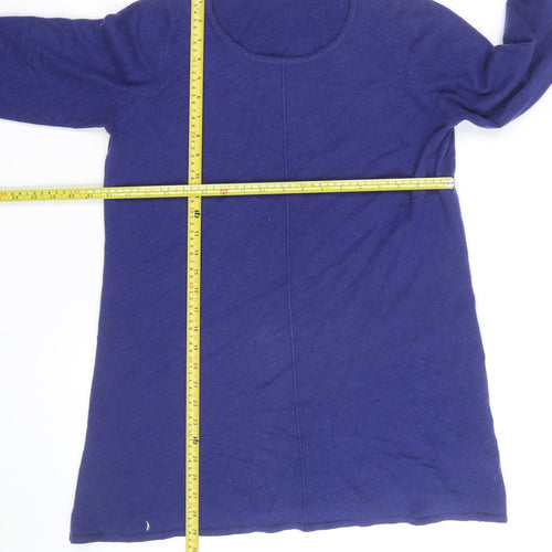 Marks and Spencer Women Blue Cashmere Jumper Size 14 Regular Fit